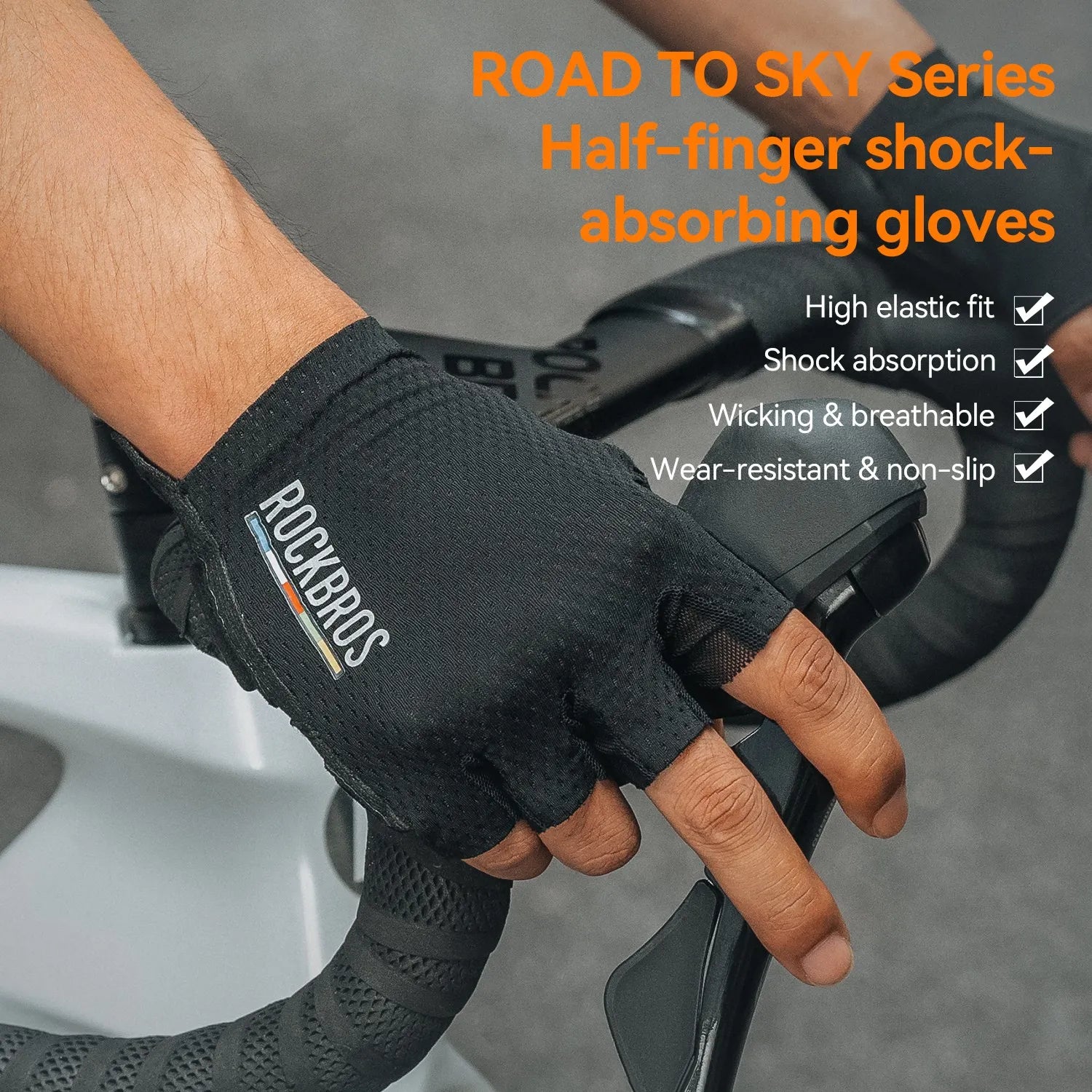 road to sky eps short finger cycling gloves shock absorbing breathable anti-slip for road cycling 