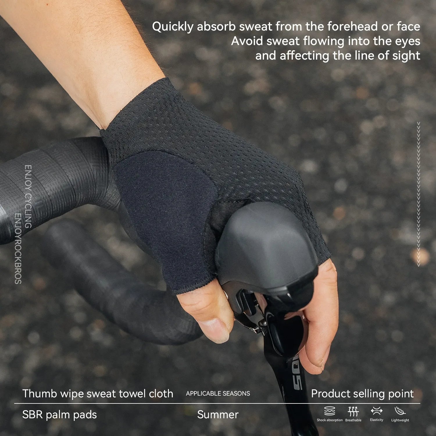 road to sky eps short finger cycling gloves shock absorbing breathable anti-slip for road cycling 