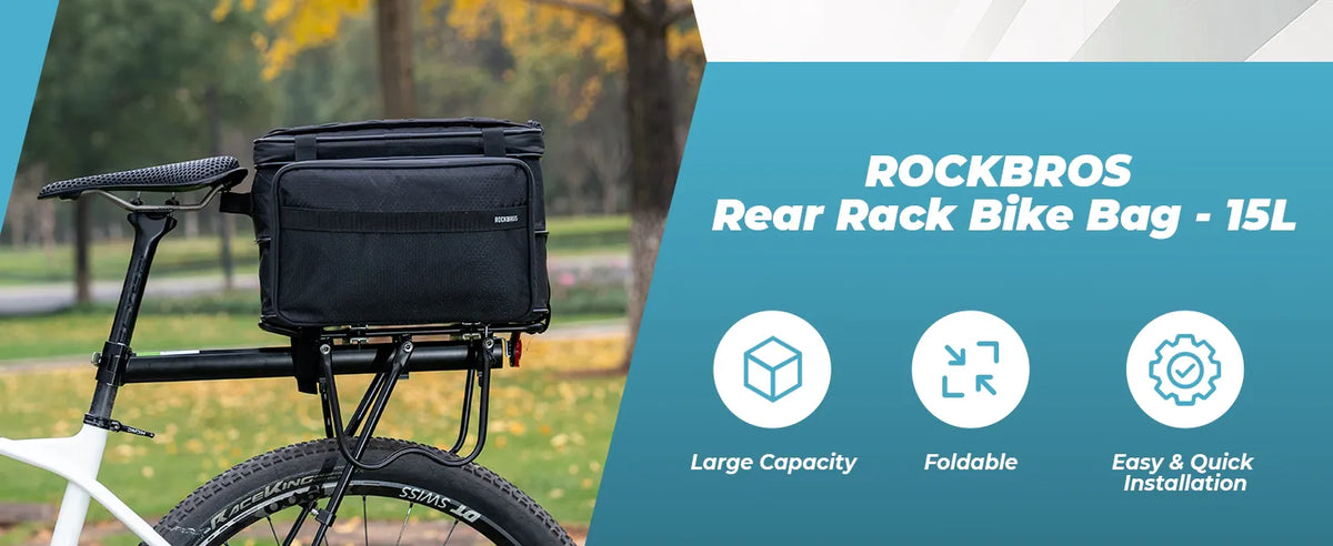 ROAD TO SKY large capacity bike rear rack bag for cycling and commuting