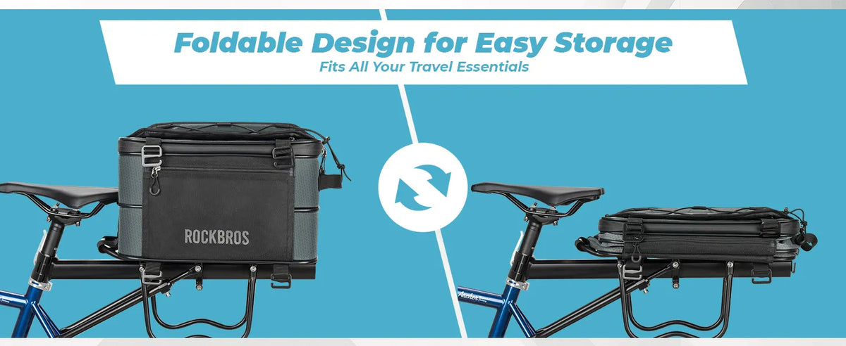 ROAD TO SKY large capacity bike rear rack bag for cycling and commuting