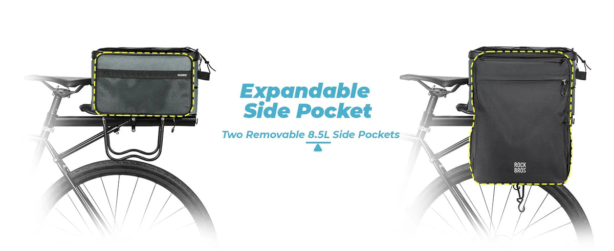 ROAD TO SKY large capacity bike rear rack bag for cycling and commuting