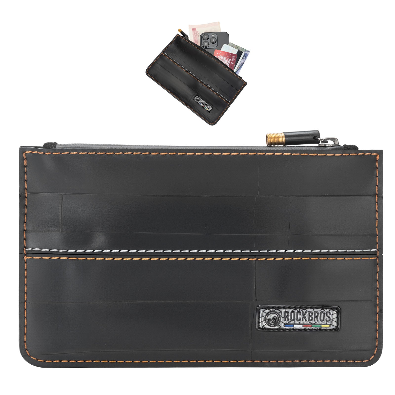 ROAD TO SKY recycled tire bike wallet 0.7L compact waterproof cycling storage bag for tools and essentials – ROCKBROS