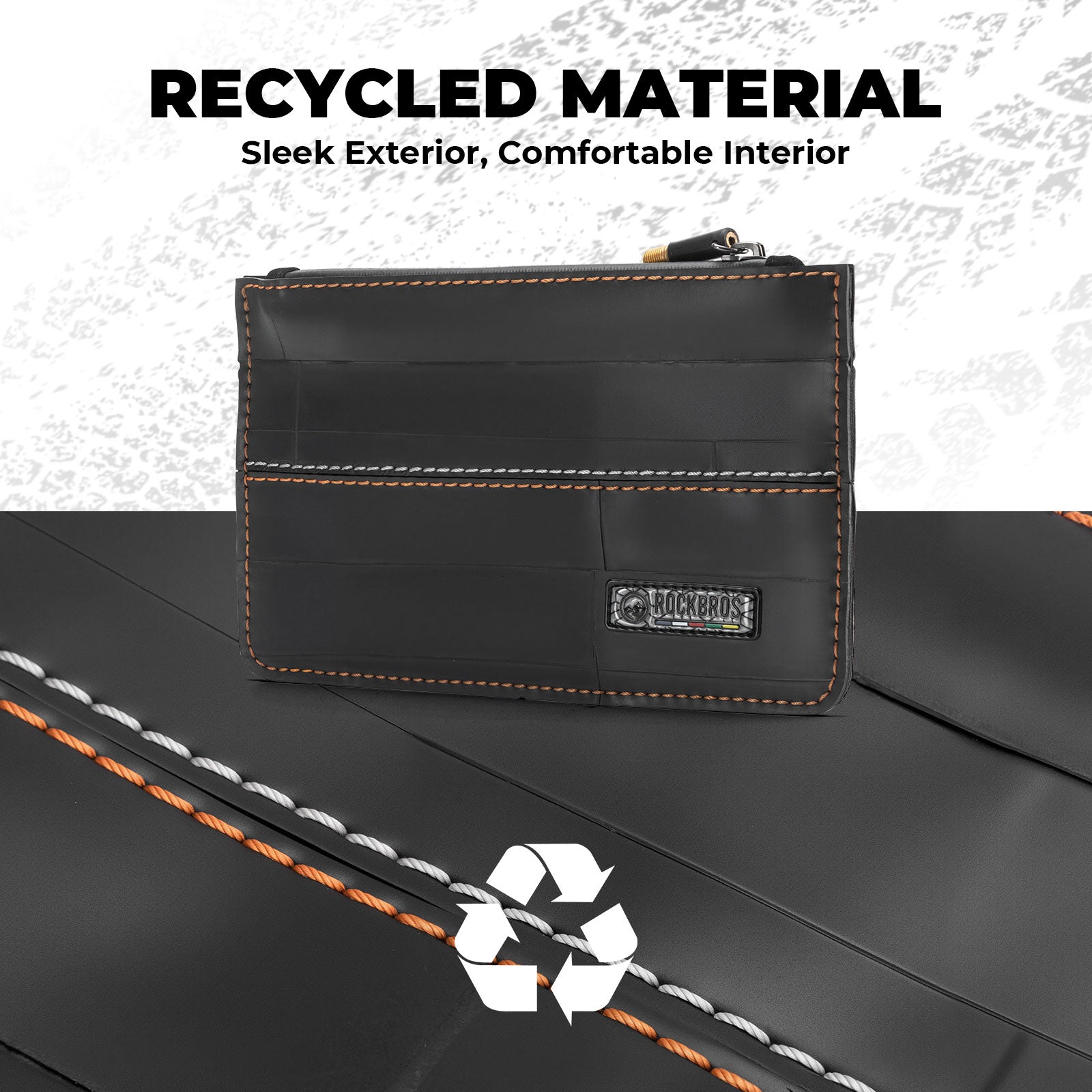 ROAD TO SKY recycled tire bike wallet 0.7L compact waterproof cycling storage bag for tools and essentials – ROCKBROS