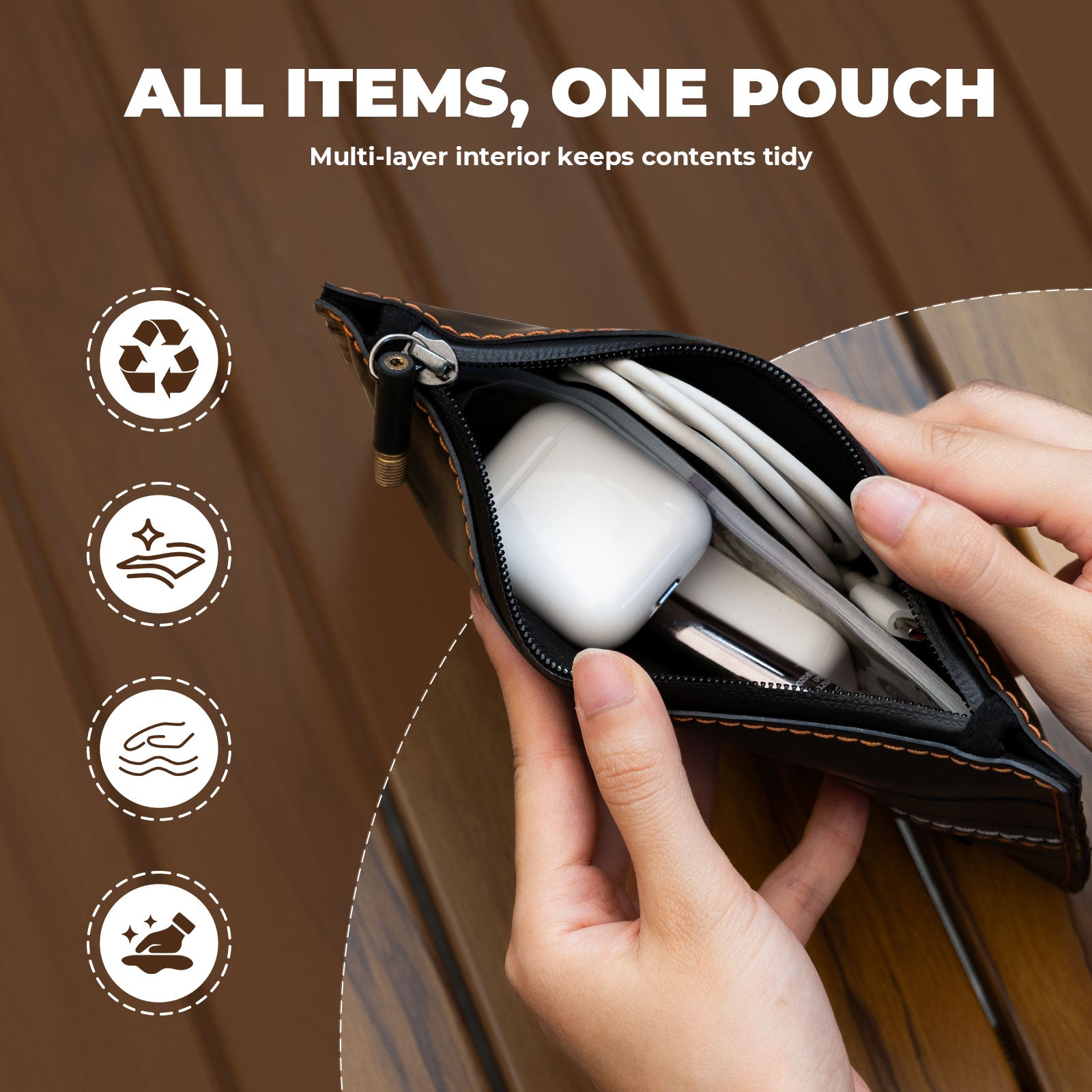 ROAD TO SKY recycled tire bike wallet 0.7L compact waterproof cycling storage bag for tools and essentials – ROCKBROS