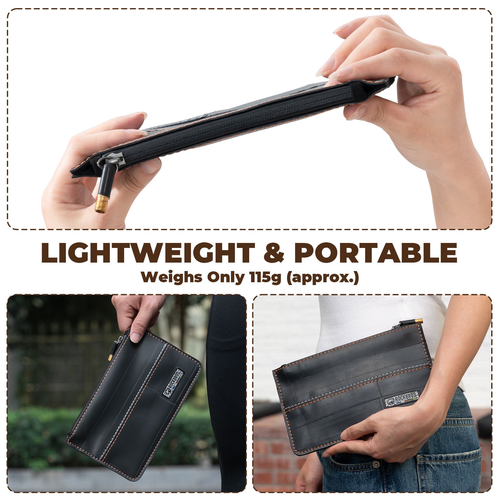 ROAD TO SKY recycled tire bike wallet 0.7L compact waterproof cycling storage bag for tools and essentials – ROCKBROS