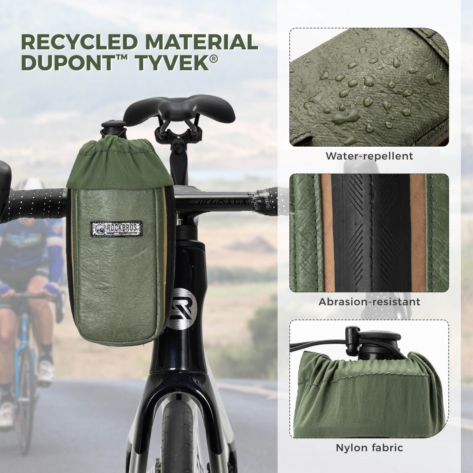 ROAD TO SKY recycled tire bike water bottle bag 0.8L for cycling and bikepacking – ROCKBROS