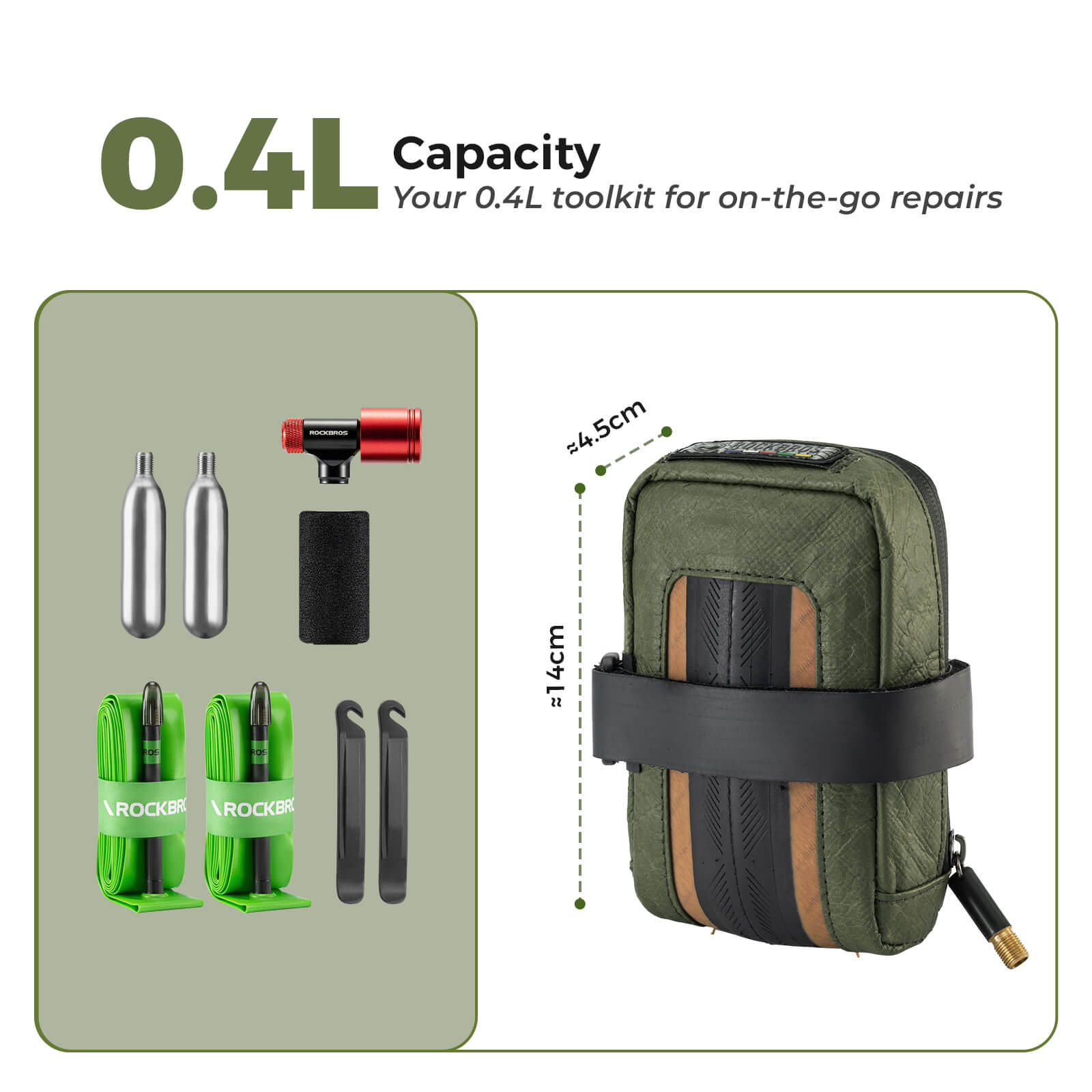 ROAD TO SKY recycled tire mini bike saddle bag 0.4L for cycling and bikepacking – ROCKBROS