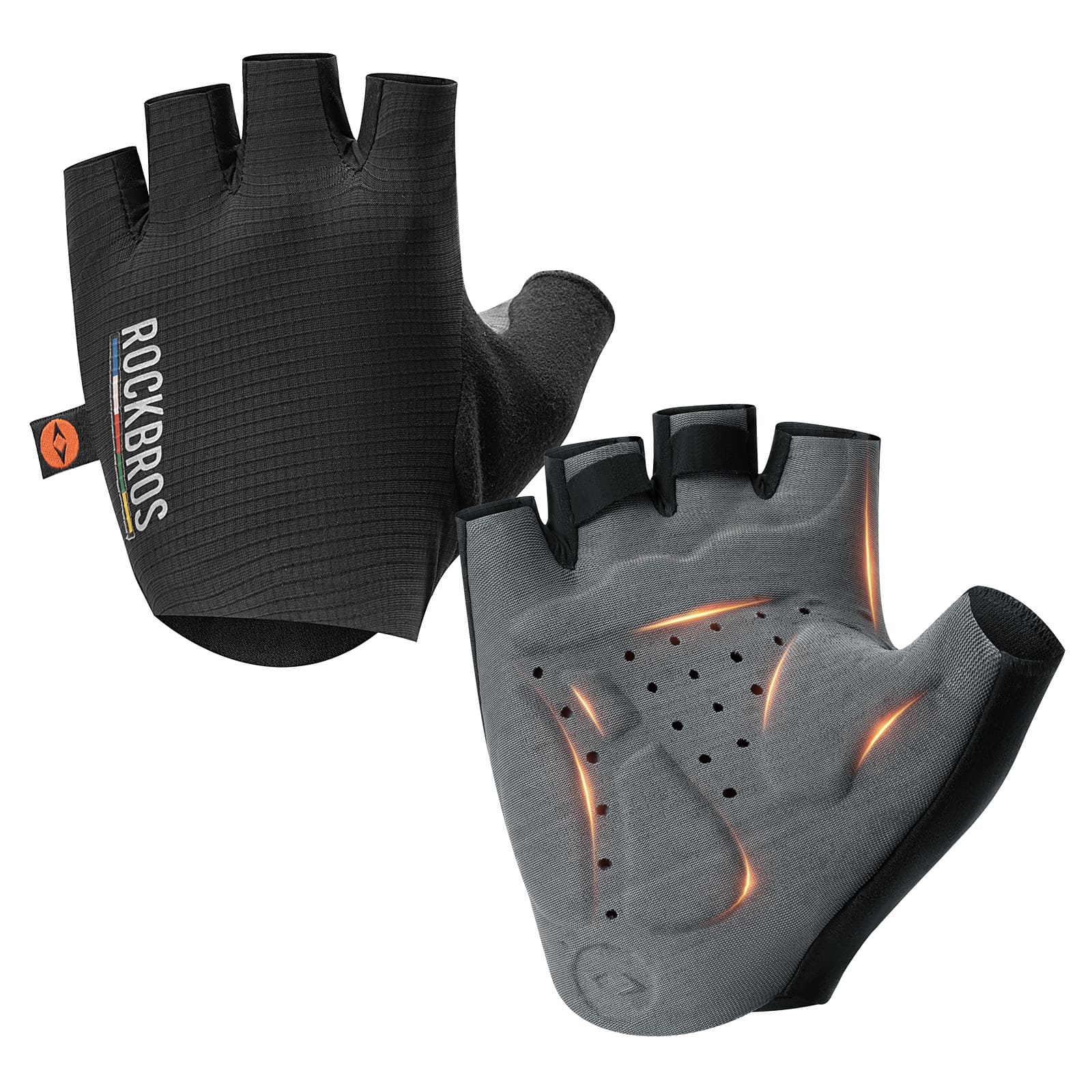 ROCKBROS road to sky short finger mountain cycling gloves shock absorbing anti-slip breathable and outdoor use