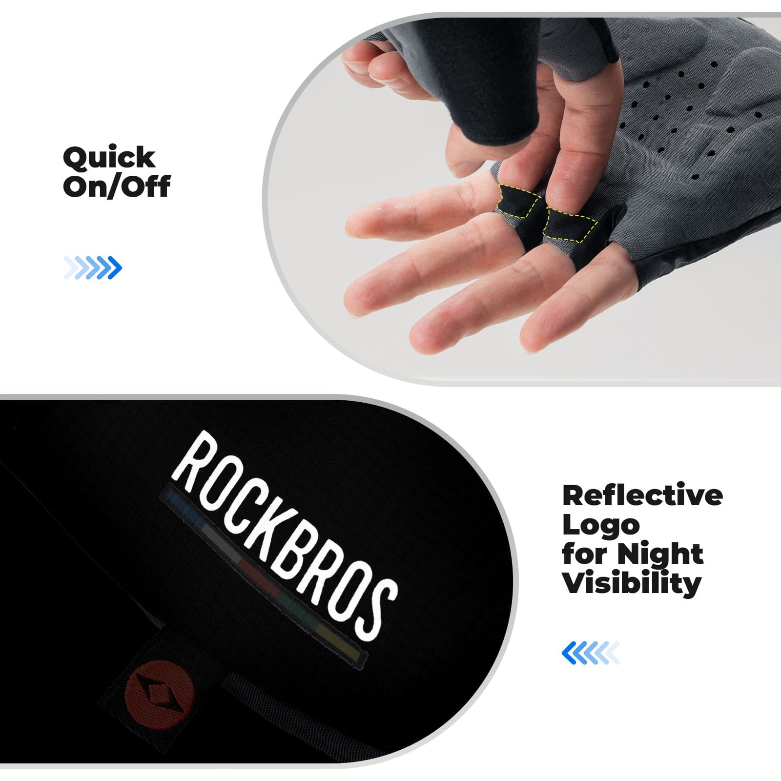 ROCKBROS road to sky short finger mountain cycling gloves shock absorbing anti-slip breathable and outdoor use