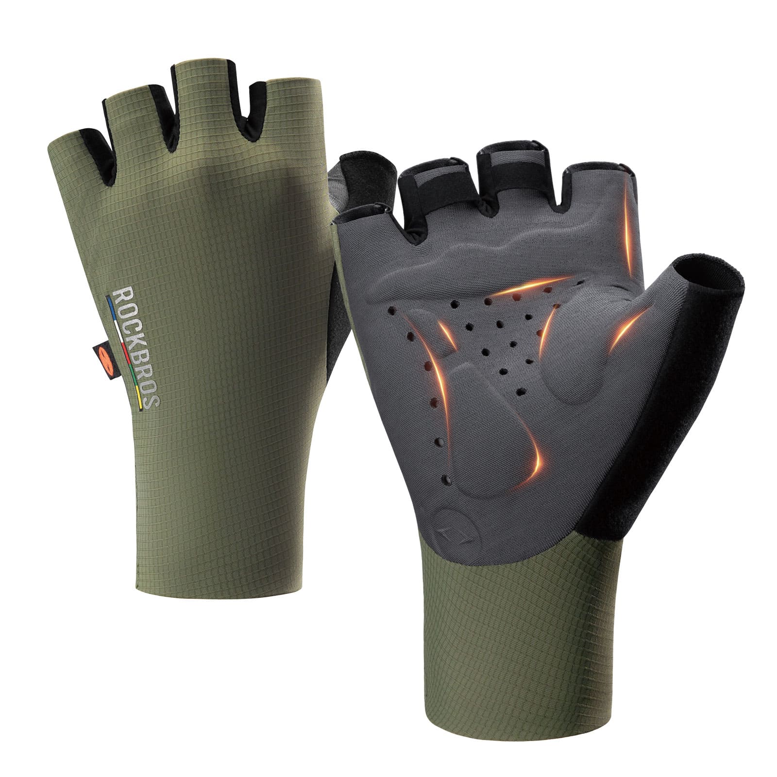 ROCKBROS road to sky short finger road cycling gloves shock absorbing anti-slip breathable for long distance riding