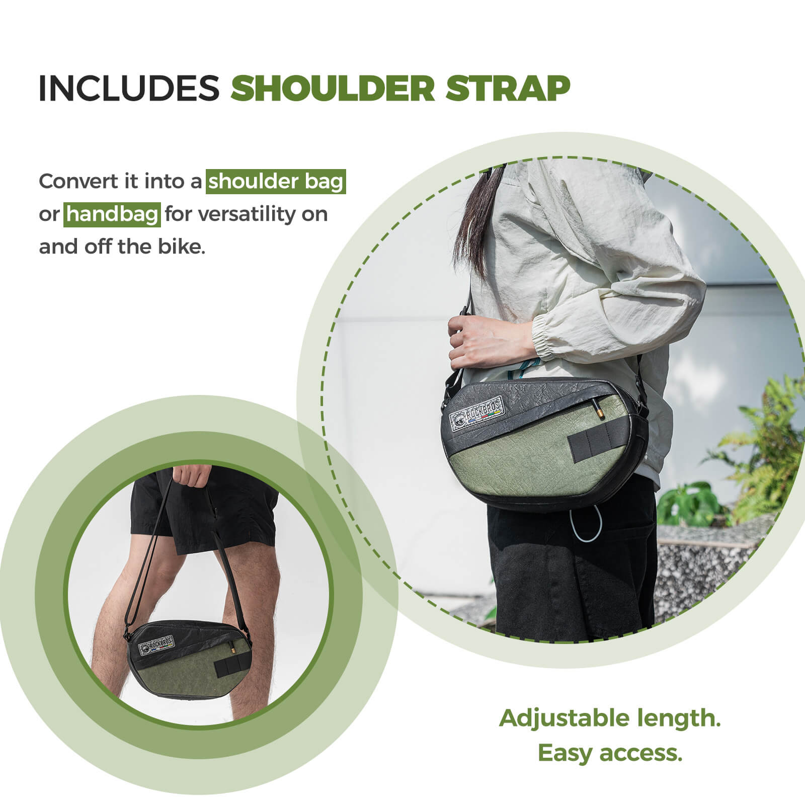 ROAD TO SKY eco-friendly bike handlebar bag recycled tire