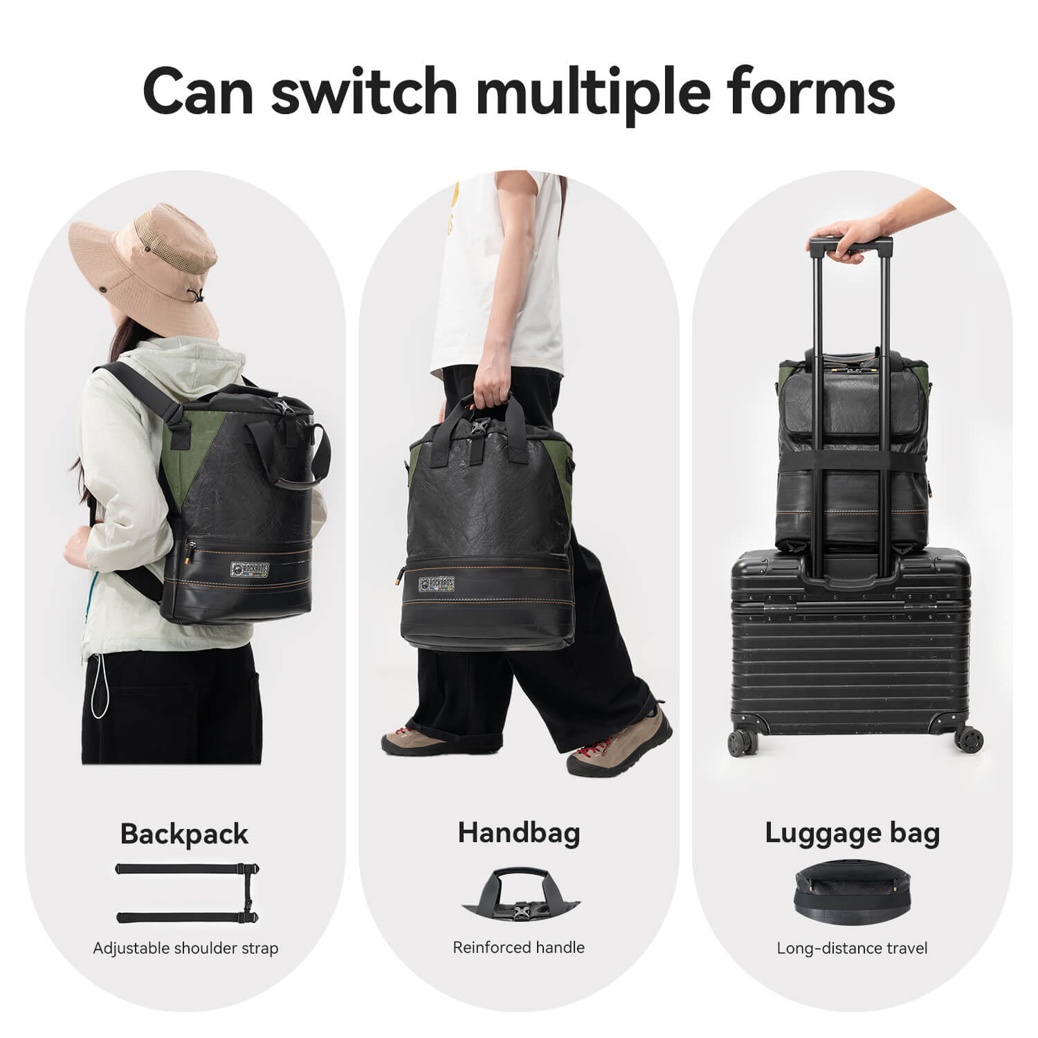 ROAD TO SKY Tyvek Recycled Tire Bike Panniers 12L waterproof eco-friendly bicycle bag for commuting and touring