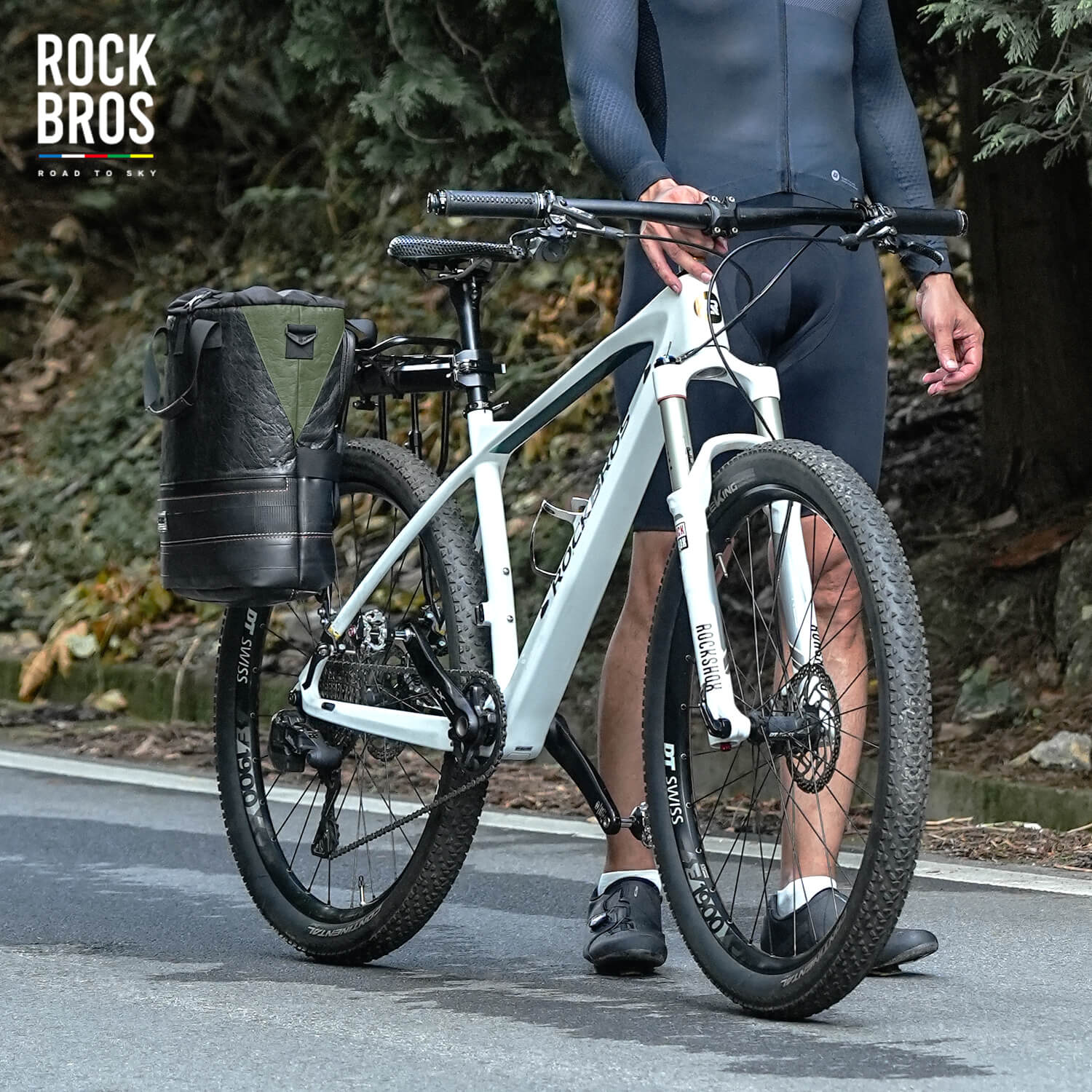 ROAD TO SKY Tyvek Recycled Tire Bike Panniers 12L waterproof eco-friendly bicycle bag for commuting and touring