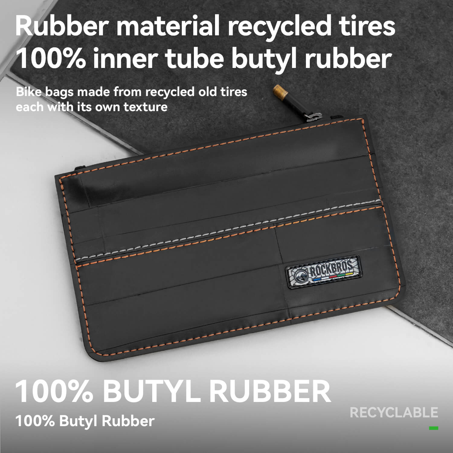 ROAD TO SKY Tyvek recycled tire bike wallet 0.7L eco-friendly cycling wallet