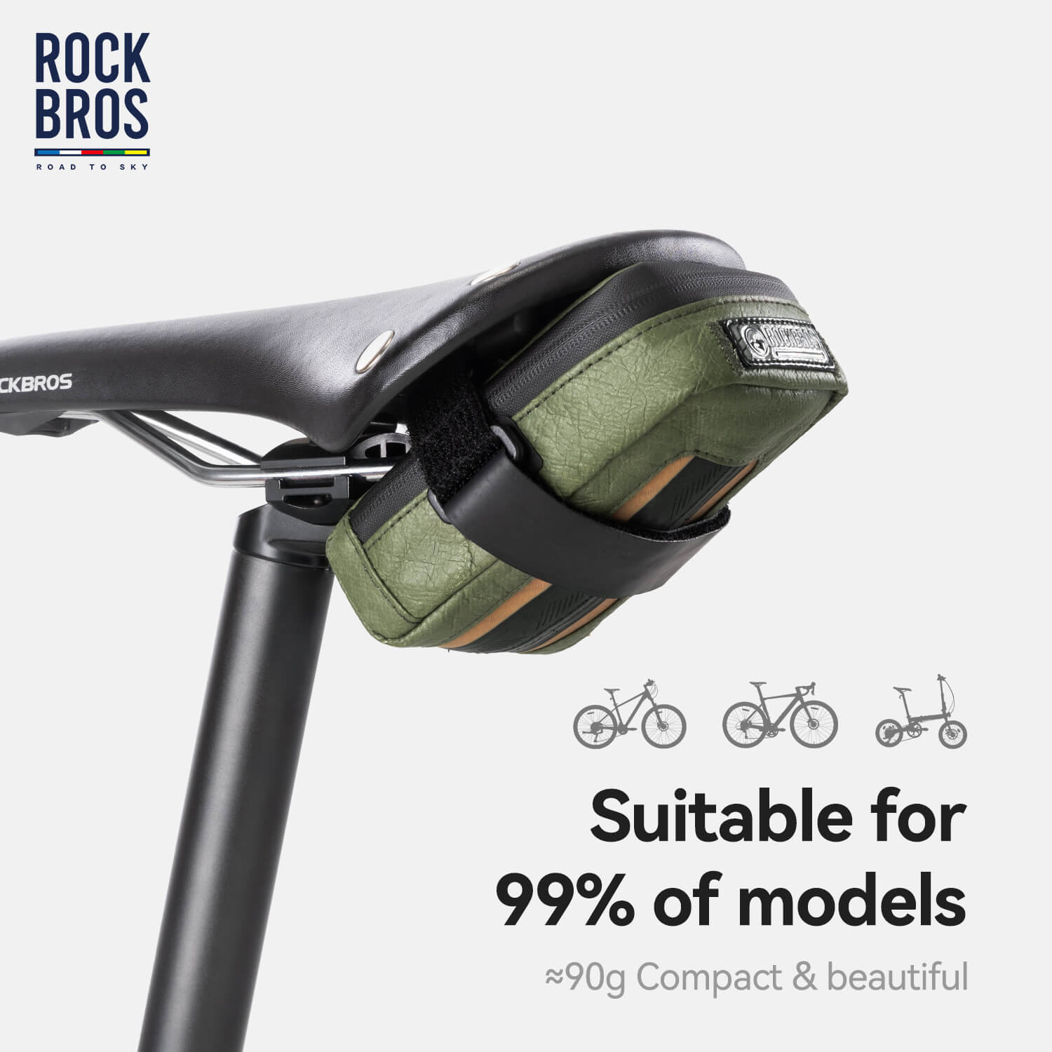 ROAD TO SKY Tyvek® Recycled Tire Mini Bike Saddle Bag - 0.4L