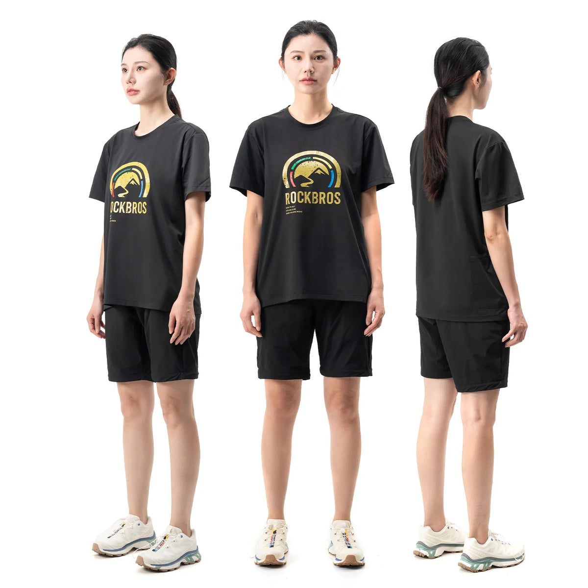 ROAD TO SKY unisex cooling quick-dry cycling T-shirt with side pocket and front logo print.