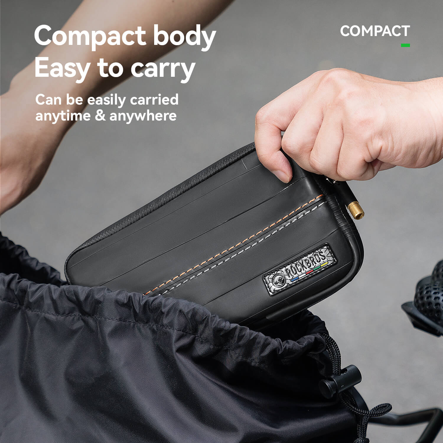 Eco-friendly ROAD TO SKY cycling wallet made from recycled tire rubber and Tyvek®