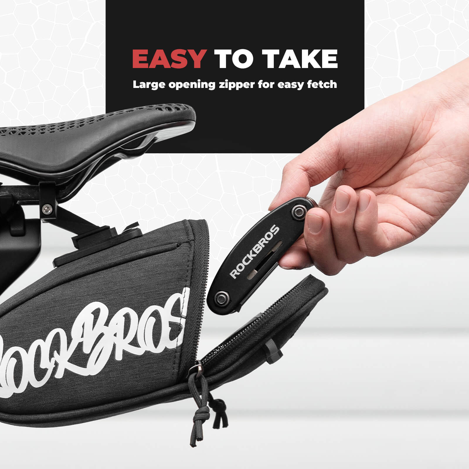 ROCKBROS 0.8L Bike Saddle Bag – Compact Rear Bag for Cycling Essentials