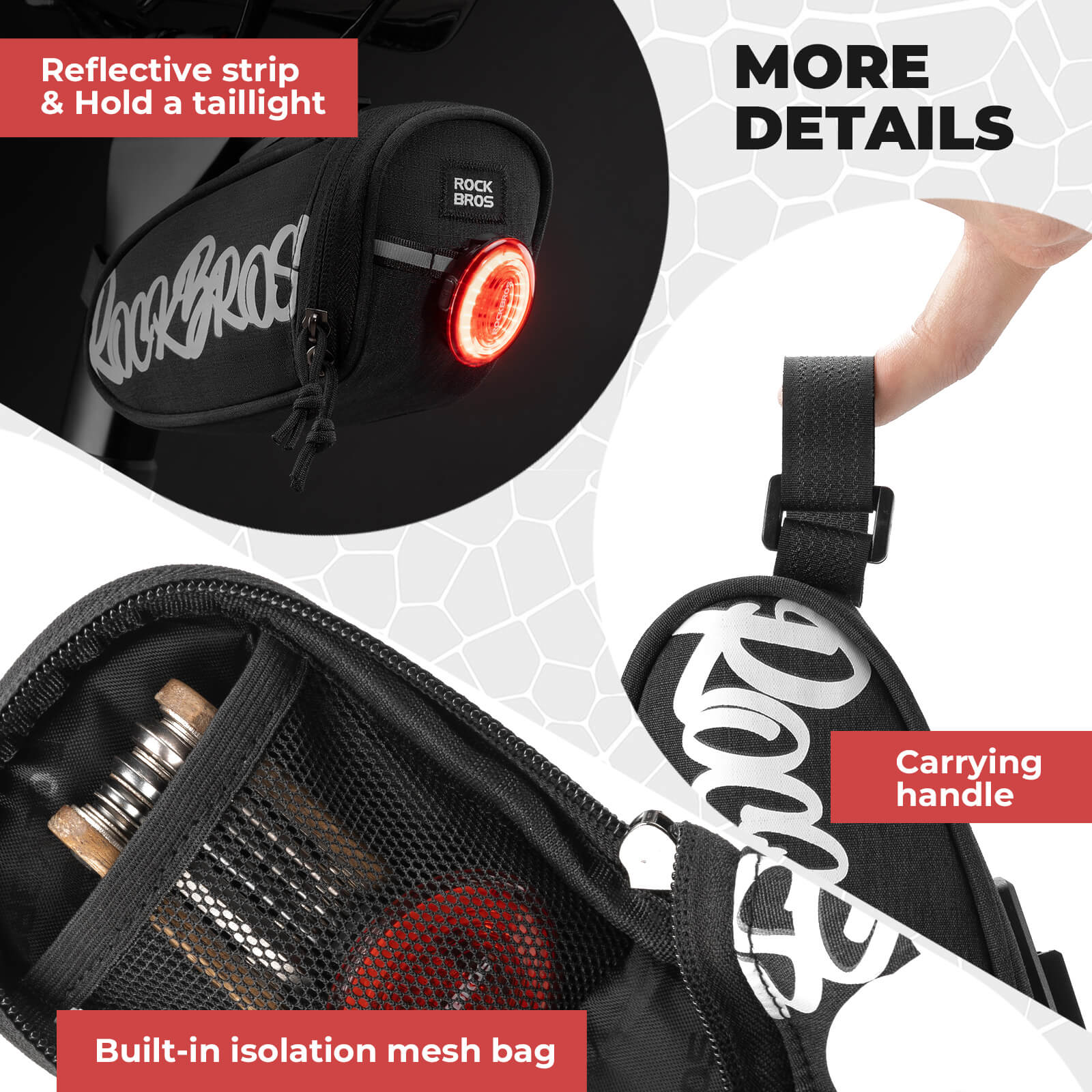 ROCKBROS 0.8L Bike Saddle Bag – Compact Rear Bag for Cycling Essentials