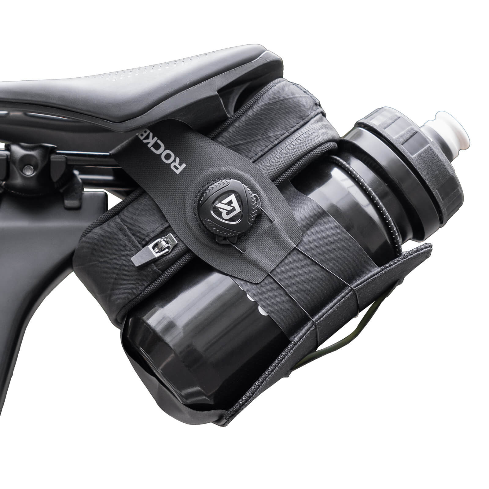 ROCKBROS 0.8L Bike Saddle Bag with Integrated Water Bottle Holder and 3D Sleek Design
#Color_Black