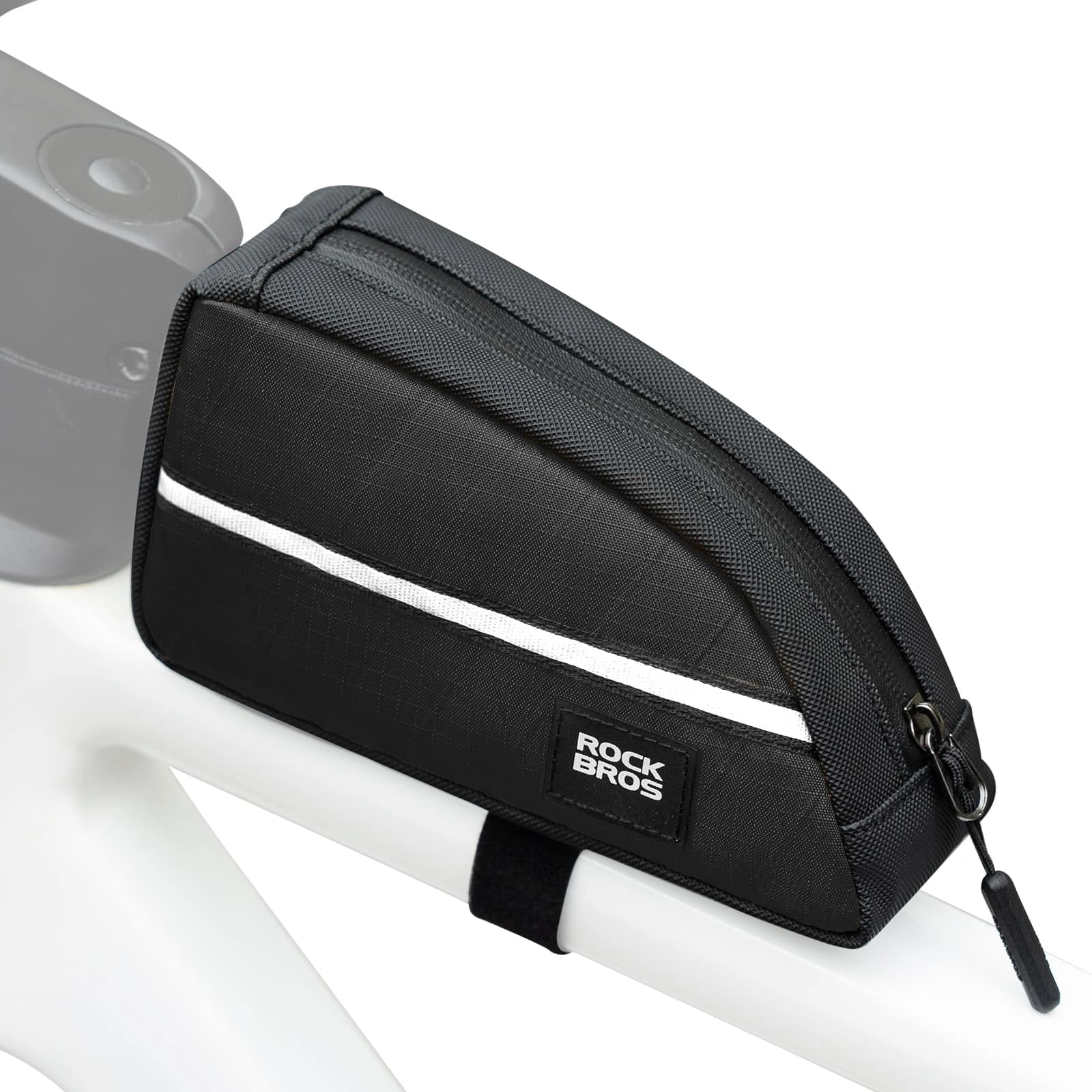 ROCKBROS 0.9L Waterproof Bike Top Tube Bag With Slim Fit And Easy-Access Zipper
#Color_Black