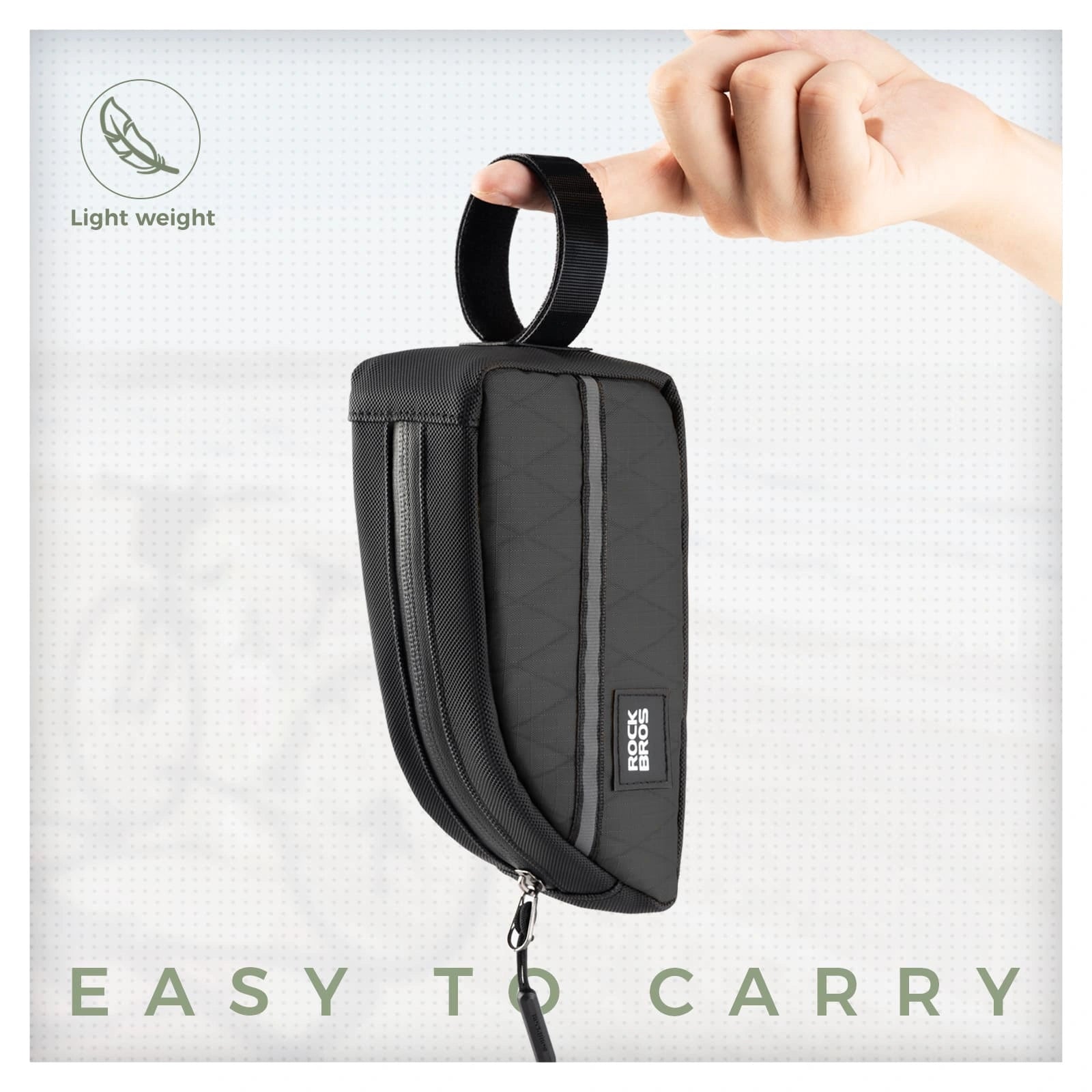 ROCKBROS 0.9L Waterproof Bike Top Tube Bag With Slim Fit And Easy-Access Zipper
#Color_Black