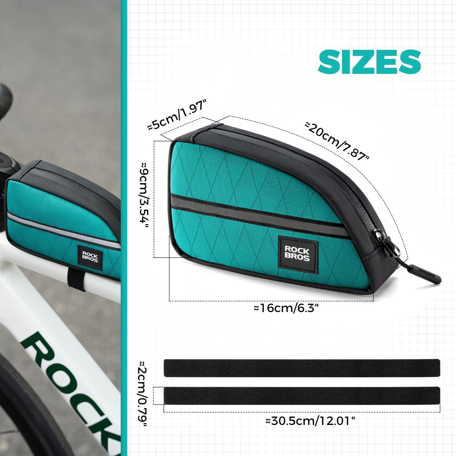 ROCKBROS 0.9L Waterproof Bike Top Tube Bag With Slim Fit And Easy-Access Zipper
#Color_Blue