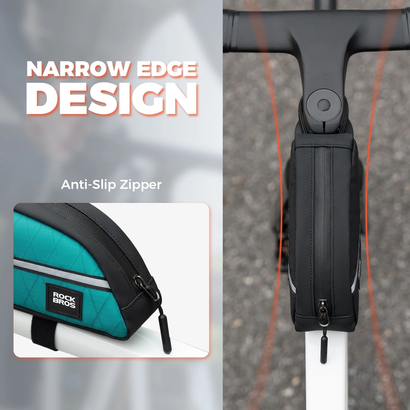 ROCKBROS 0.9L Waterproof Bike Top Tube Bag With Slim Fit And Easy-Access Zipper
#Color_Blue