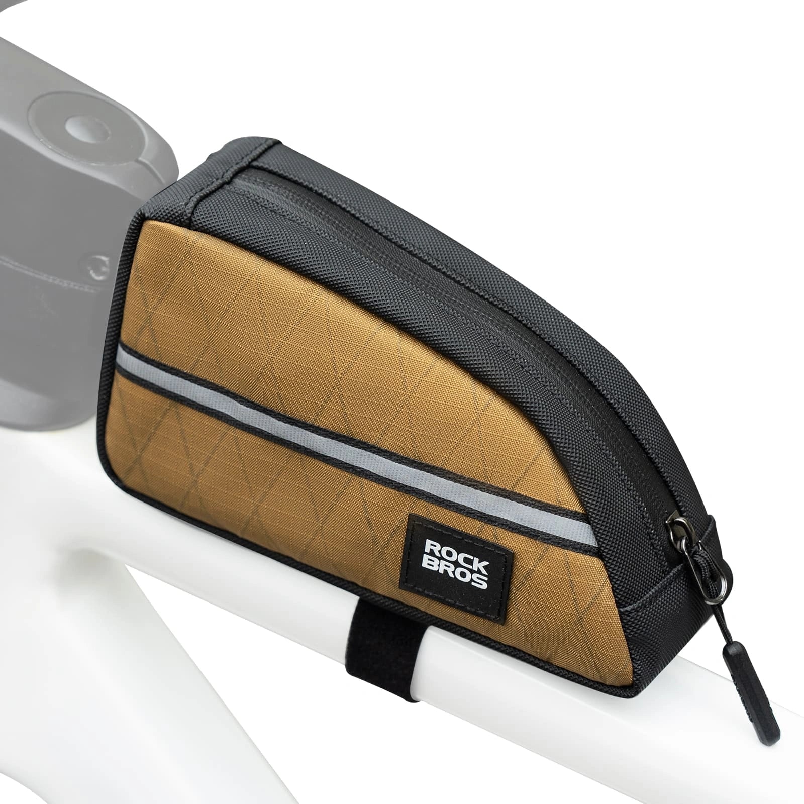 ROCKBROS 0.9L Waterproof Bike Top Tube Bag With Slim Fit And Easy-Access Zipper
#Color_Khaki