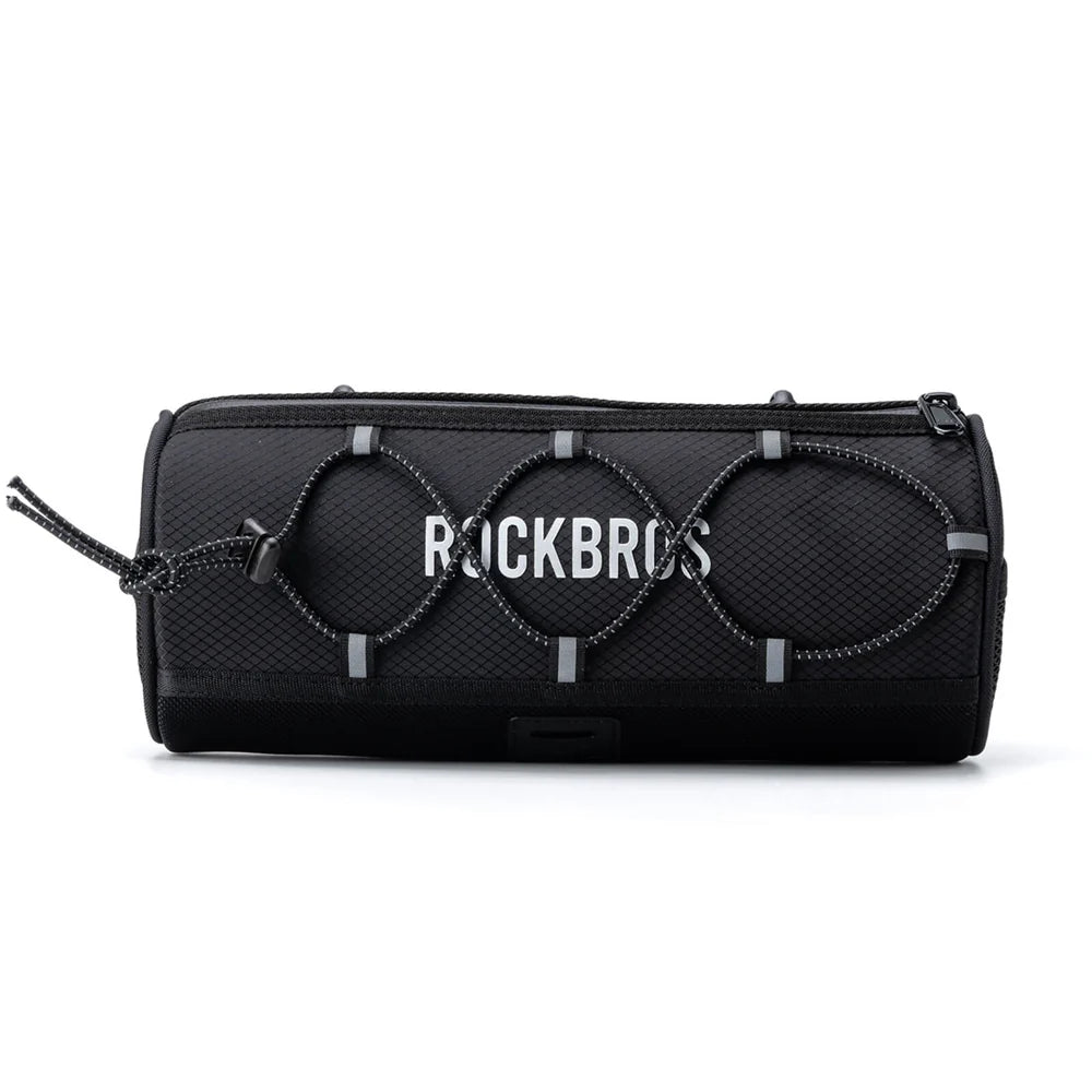 ROCKBROS 1.5L Bike Handlebar Roll Bag with Twist Lock Mount and Waterproof Design
#Color_Black