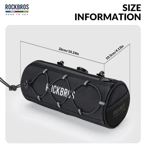 ROCKBROS 1.5L Bike Handlebar Roll Bag with Twist Lock Mount and Waterproof Design
#Color_Black
