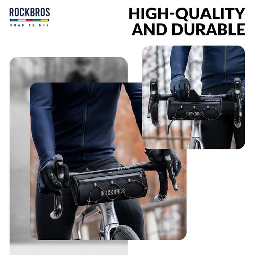 ROCKBROS 1.5L Bike Handlebar Roll Bag with Twist Lock Mount and Waterproof Design
#Color_Black