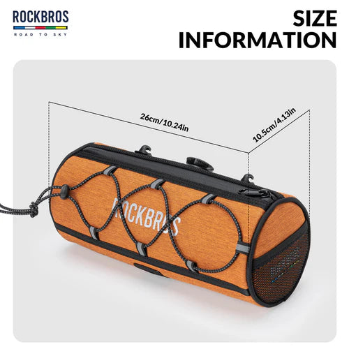 ROCKBROS 1.5L Bike Handlebar Roll Bag with Twist Lock Mount and Waterproof Design
#Color_Orange