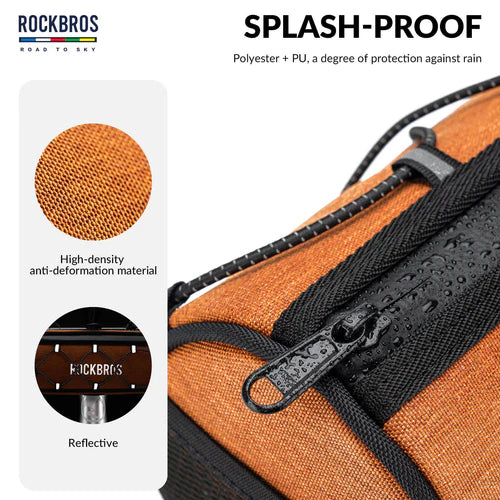 ROCKBROS 1.5L Bike Handlebar Roll Bag with Twist Lock Mount and Waterproof Design
#Color_Orange