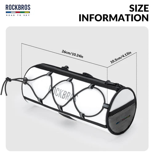 ROCKBROS 1.5L Bike Handlebar Roll Bag with Twist Lock Mount and Waterproof Design
#Color_White