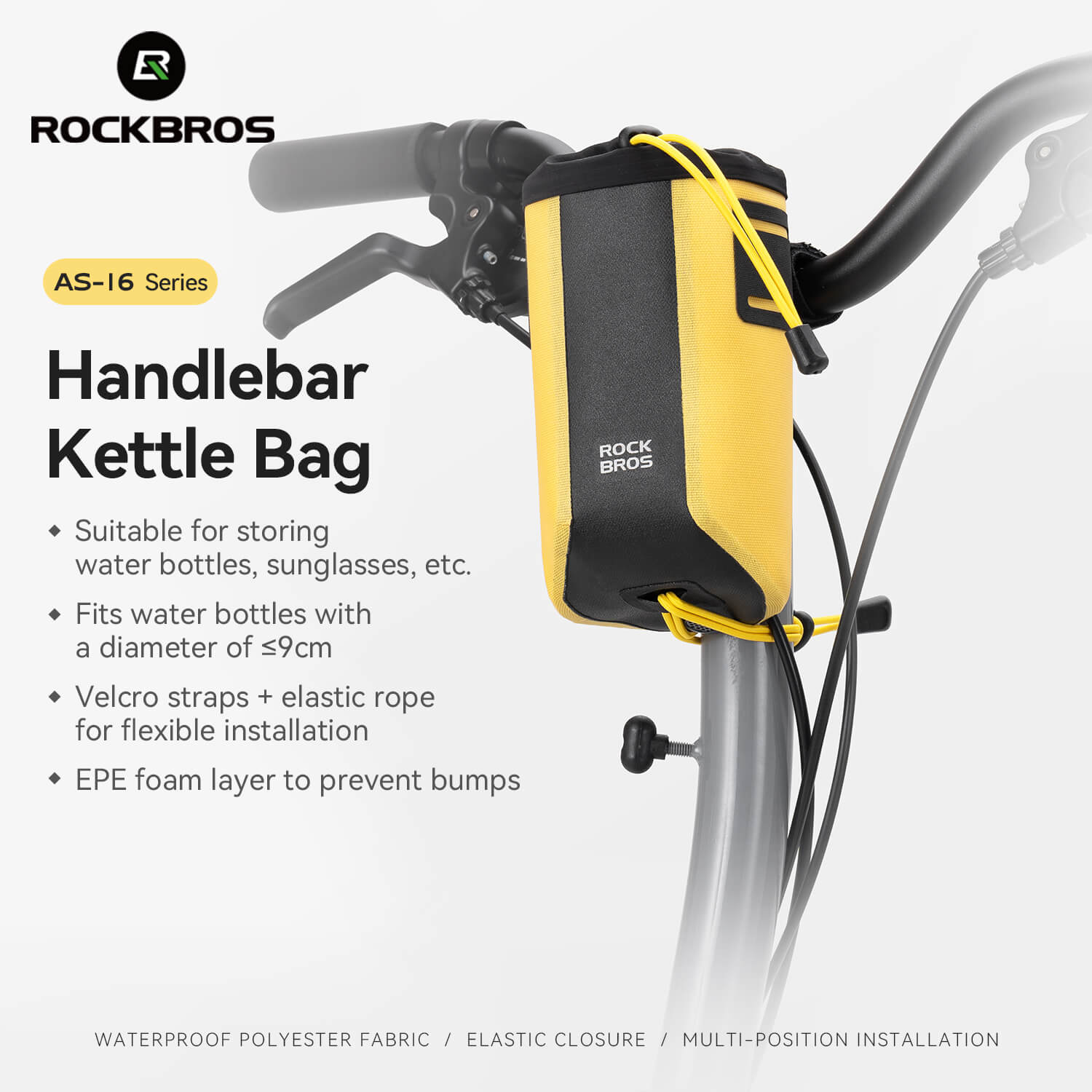 AS-162 100% waterproof bike handlebar bottle bag with secure mounting and durable construction – ROCKBROS