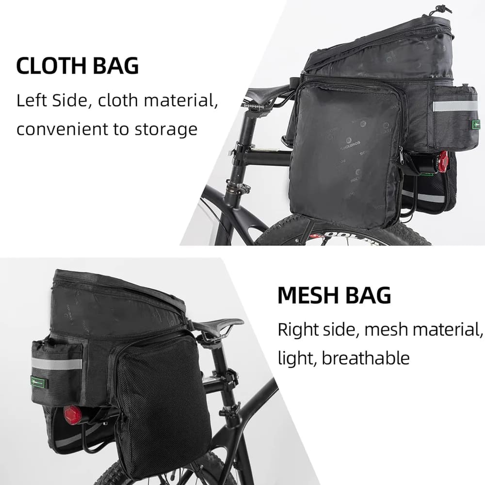 ROCKBROS Breathable Mesh And Durable Cloth Bike Side Bag For Versatile Outdoor Riding Needs