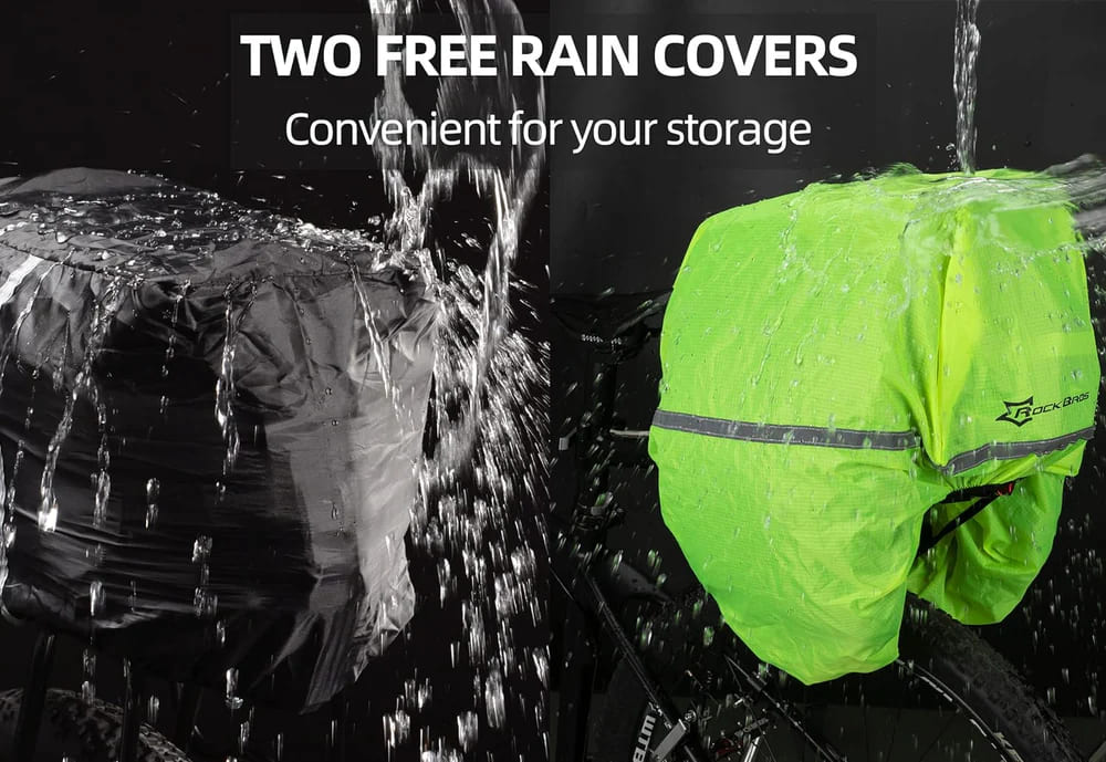 ROCKBROS Bike Trunk Bag With Two Free Rain Covers For All-Weather Cycling Commutes