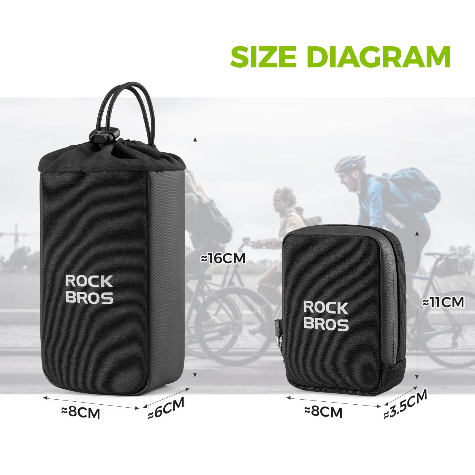ROCKBROS 2 in 1 bike saddle bag with water bottle bag for road and MTB cycling