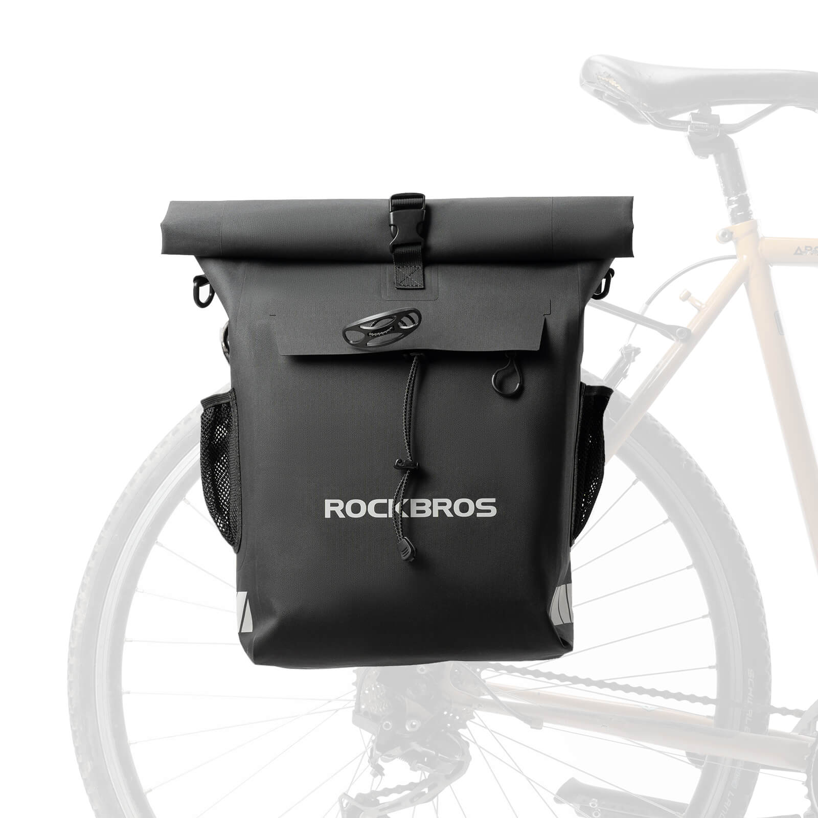 ROCKBROS 2-in-1 waterproof bike rack bag backpack convertible rear pannier 13.5L–18L for commuting and cycling