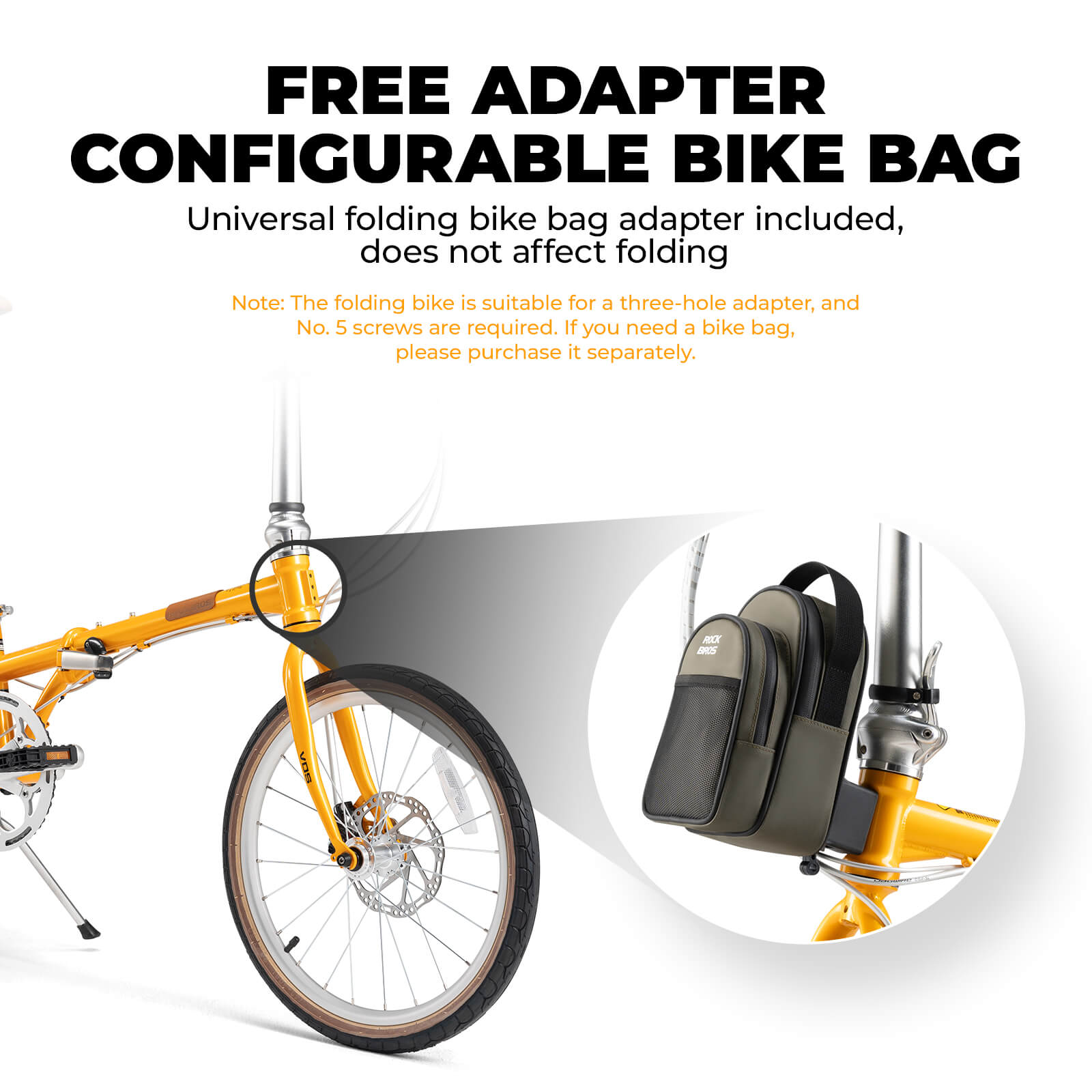 ROCKBROS 20 inch 8 speed green folding bike for city commuting
#Color_Yellow