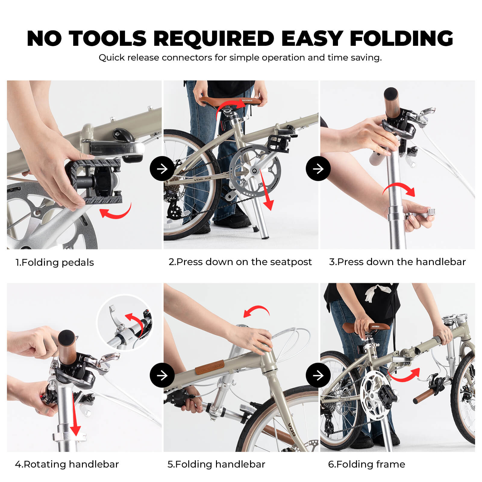 ROCKBROS 20 inch 8 speed green folding bike for city commuting
#Color_Gray