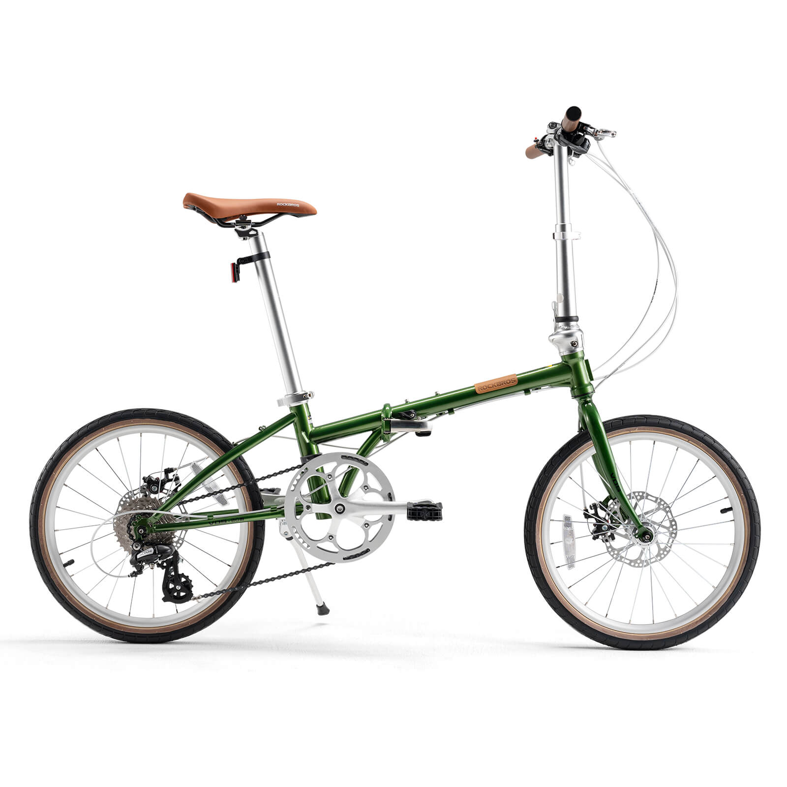 ROCKBROS 20 inch 8 speed green folding bike for city commuting
#Color_Green