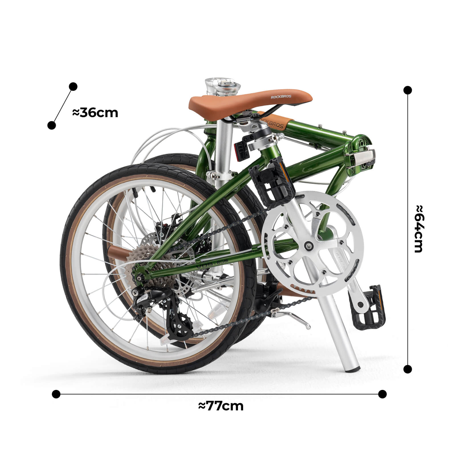 ROCKBROS 20 inch 8 speed green folding bike for city commuting
#Color_Green