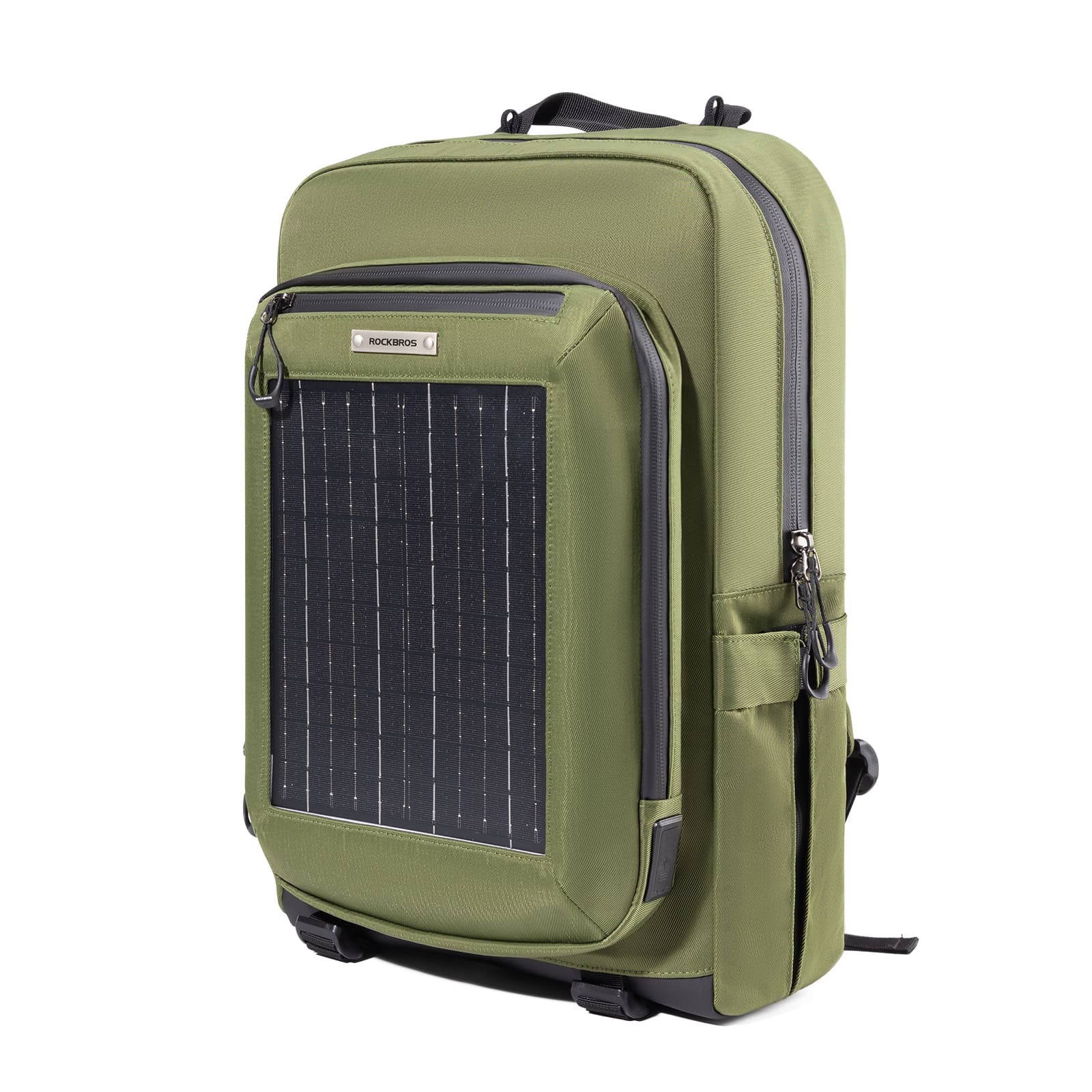 ROCKBROS 20L solar-powered cycling backpack with large capacity for outdoor travel and commuting
#Color_Green