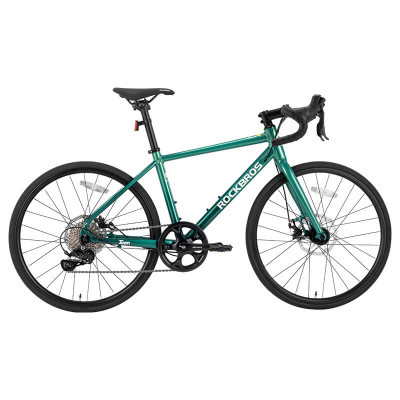 ROCKBROS 22 inch youth road bike in green with drop bars
#Color_Green
