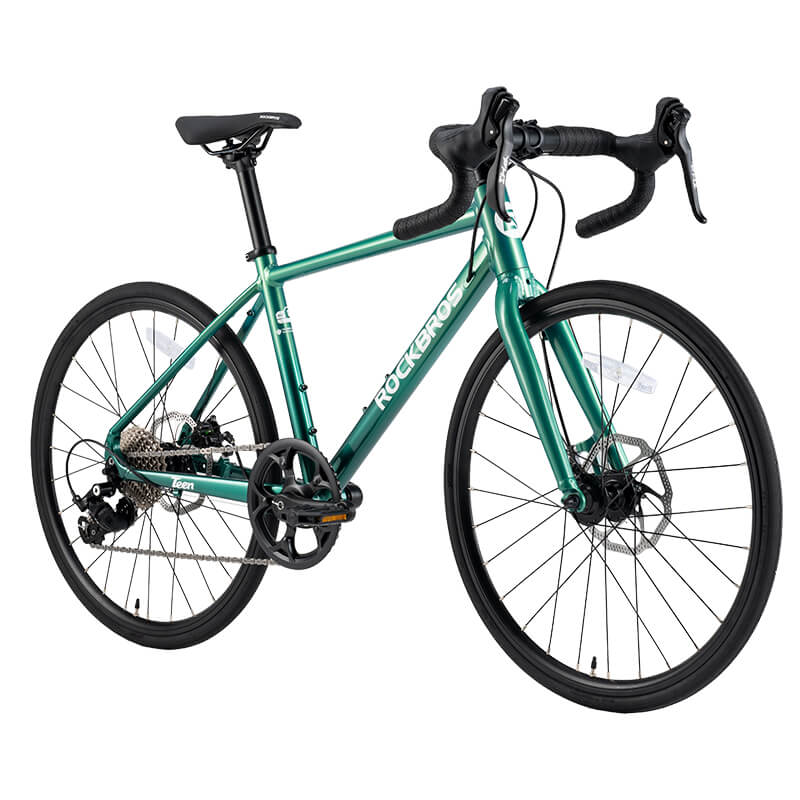 ROCKBROS 22 inch youth road bike in green with drop bars
#Color_Green