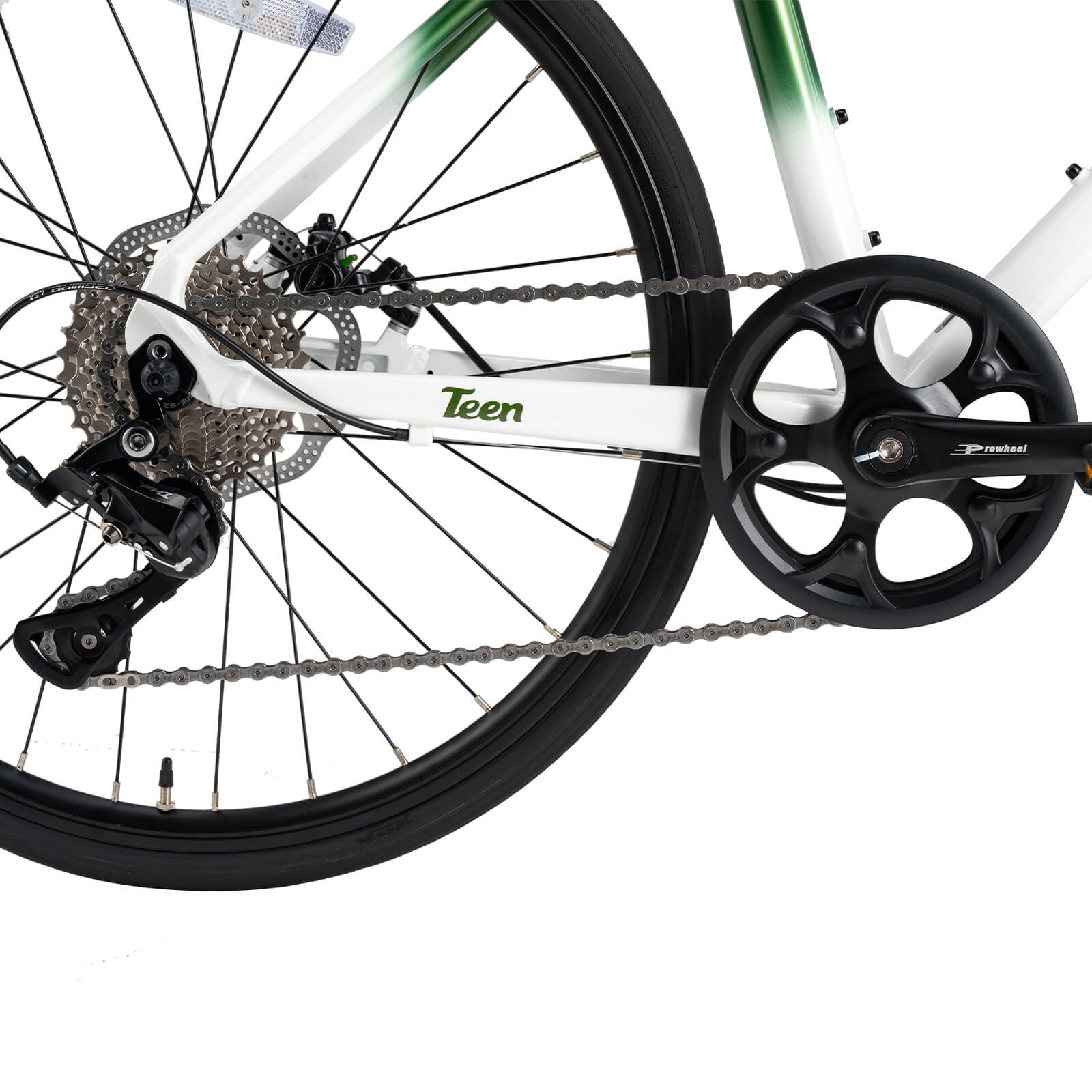 ROCKBROS 22 inch youth road bike in green with drop bars
#Color_White