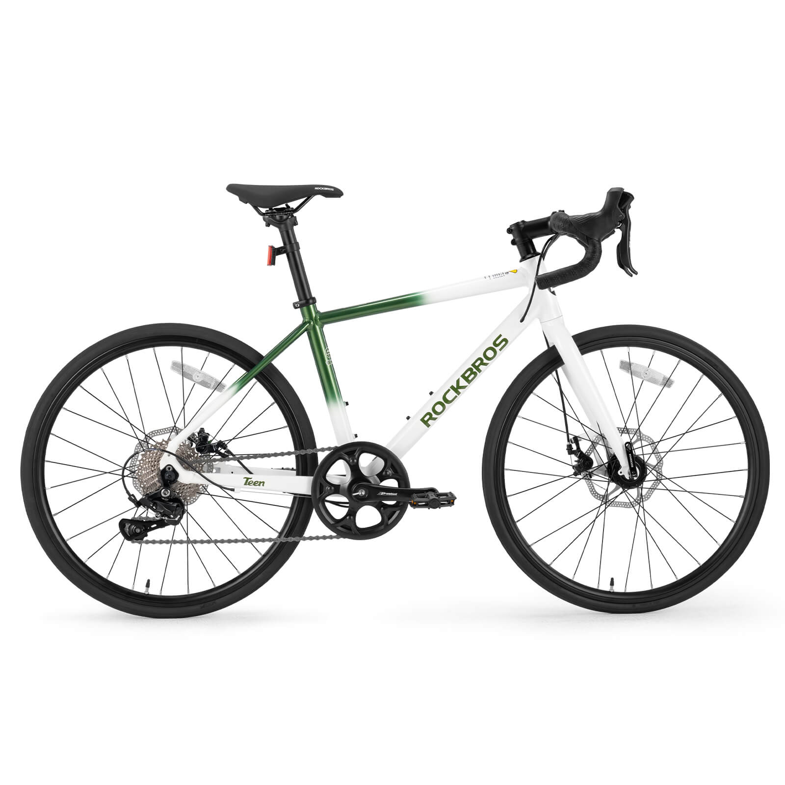 ROCKBROS 22 inch youth road bike in green with drop bars
#Color_White