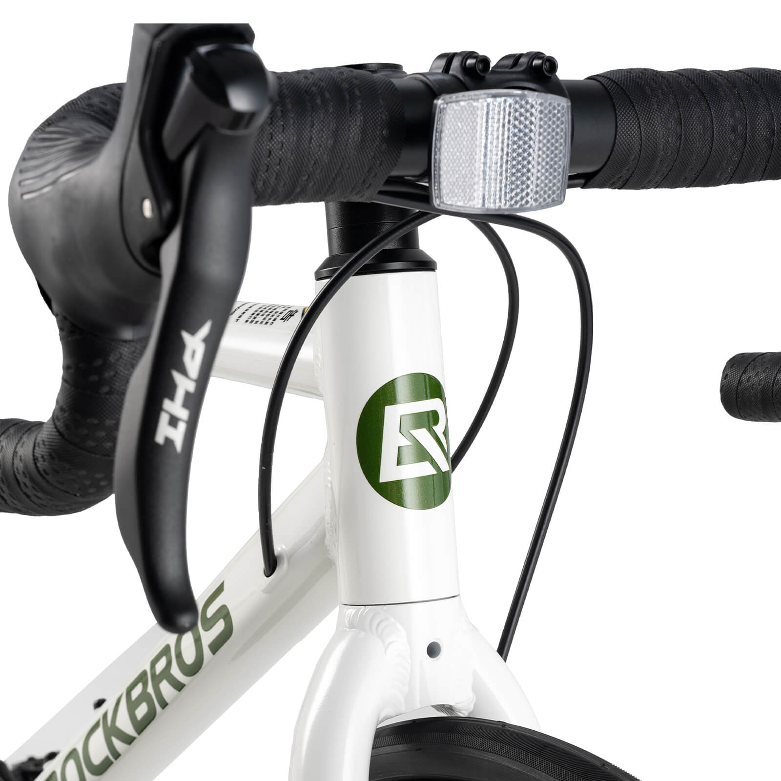 ROCKBROS 22 inch youth road bike in green with drop bars
#Color_White